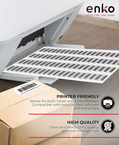 enKo 1 x 2-5/8 Inch 30 Up Return Mailing Address Labels White Printable FBA Labels (100 Sheets, 3000 Labels)