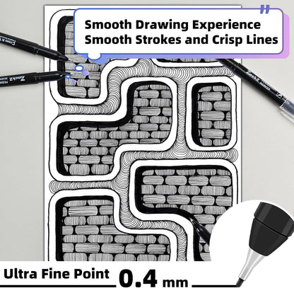 Ultra Fine Point Permanent Black Marker, 18 pack Permanent Markers, Permanent Markers Ultra Fine Tip 0.4 mm Tip, Waterproof & Fade-Proof Ink, Quick Drying, Writing on Paper, Plastic, Metal, Glas
