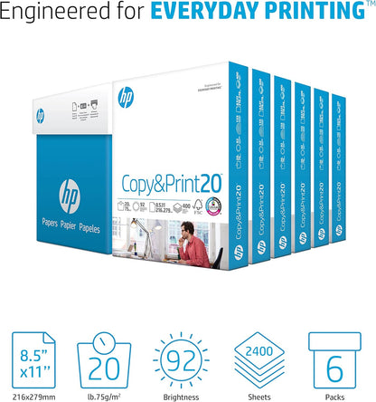 HP Printer Paper | 8.5 x 11 Paper | Copy &Print 20 lb | 1 Ream Case - 500 Sheets| 92 Bright | FSC Certified | 200060