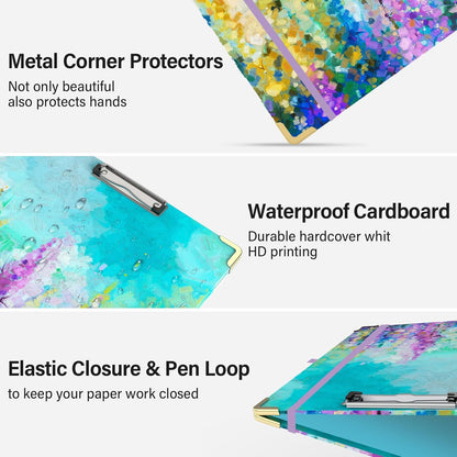 3 Ring Binder 3 Inch Ring, Three Ring Binders for Letter Size 11" x 8.5" with 6-Tab Dividers, 2 Pockets, Binder with Clip for School and Office Supplies-Wild Flowers