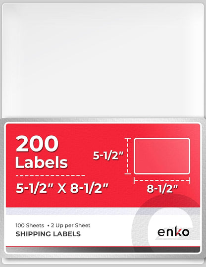 enKo 1 x 2-5/8 Inch 30 Up Return Mailing Address Labels White Printable FBA Labels (100 Sheets, 3000 Labels)