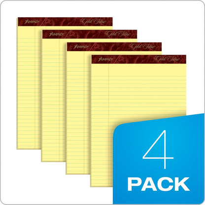 Esselte Corporation Perforated Pads,Legal,50 Sheets,8 1/2" x 11 3/4" ,4/Pack,Canary