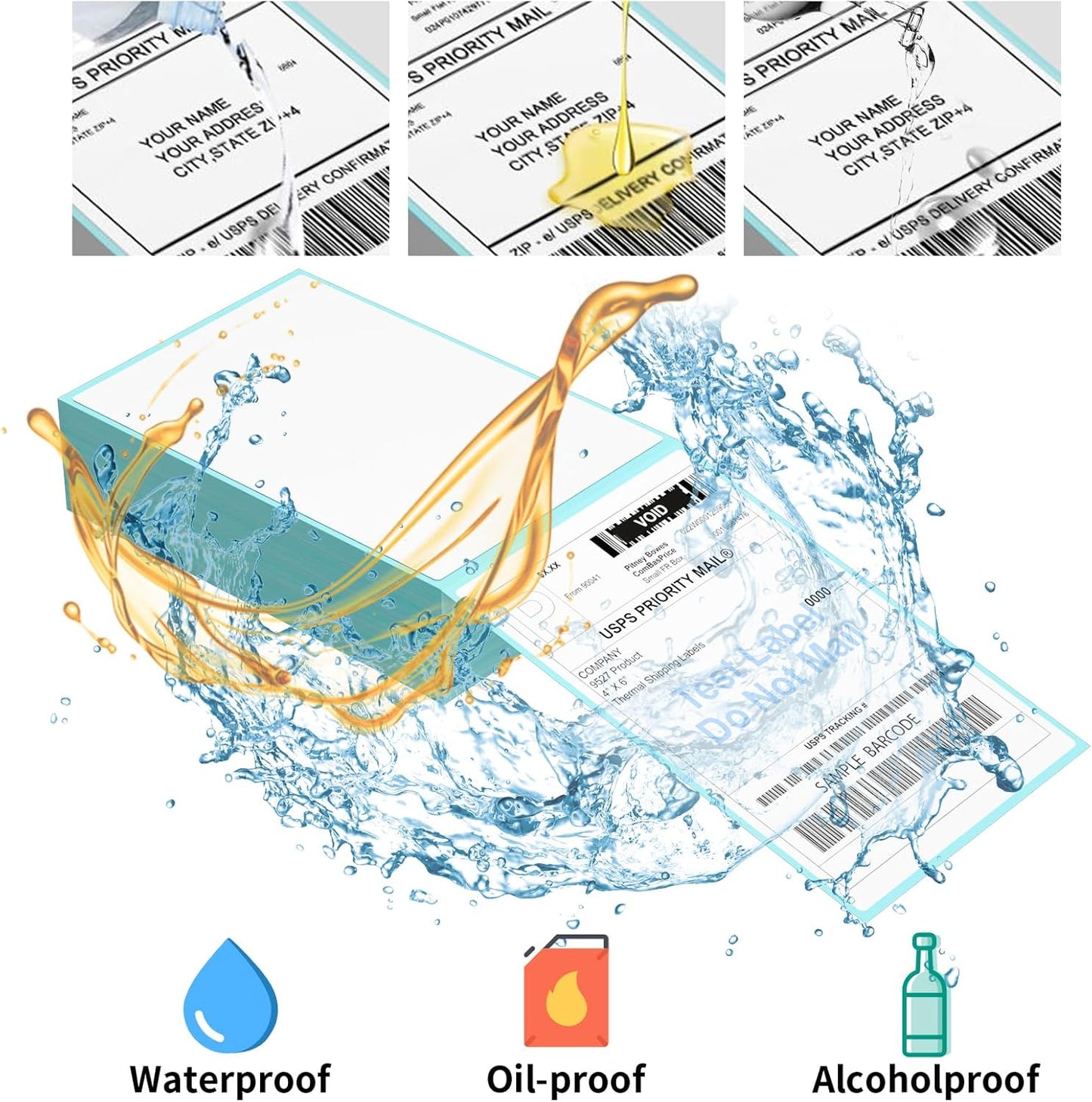 9527 Product Fanfold 4 x 6 Direct Thermal Labels White Perforated Shipping Labels, 500pcs per Stack,1 Stack