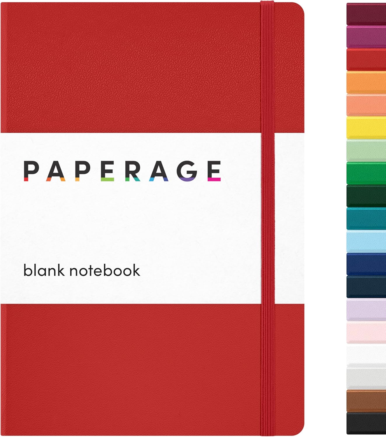PAPERAGE Lined Journal Notebook, (Black), 160 Pages, Medium 5.6 in x 8 in - 100 GSM Thick Paper – Hardcover Journaling Notebook for Work, School & Note Taking