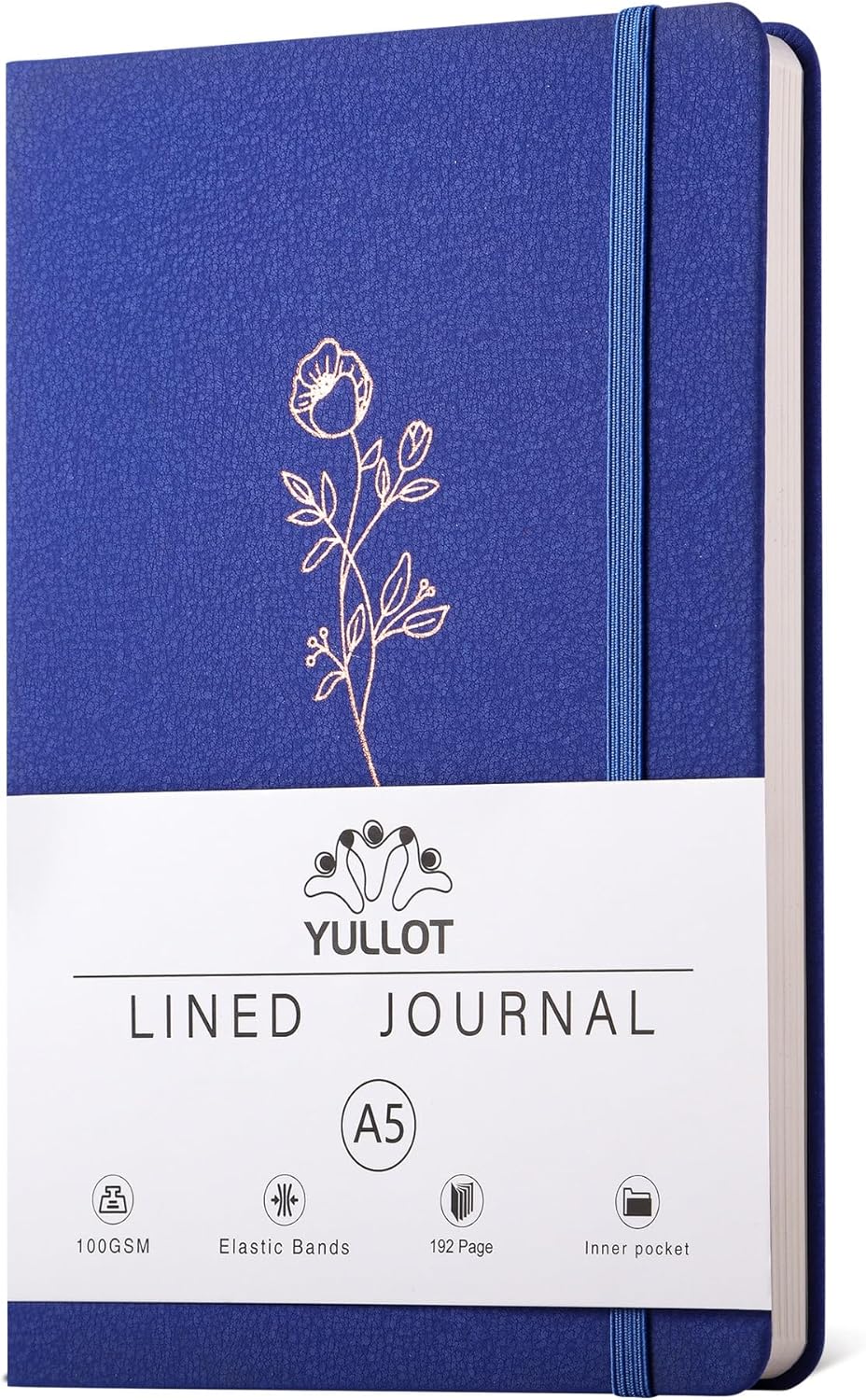 Lined Journal Notebook –A5 PU Leather Hardcover Notebook, 100gsm Thick Bleedproof Paper with Inner Pocket – 192Pages Lined Writing Journal for Students Women Note Taking - Terracotta Orange