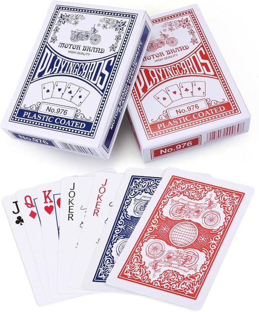 LotFancy Playing Cards, 12 Pack, Decks of Cards Bulk, Poker Size, Standard Index, for Blackjack, Euchre, Canasta Card Game, 6 Blue and 6 Red, Casino Grade Poker Cards