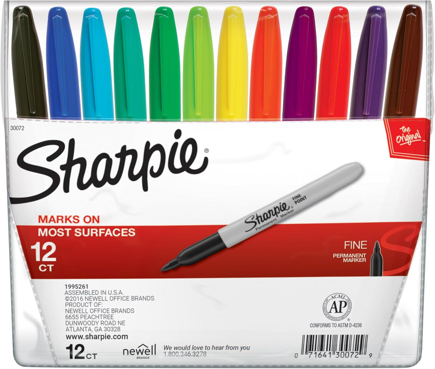 Sharpie Permanent Markers, Fine Point, 8 Count - School, Office, Arts & Crafts, Desk Supplies