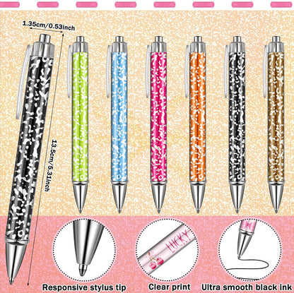 Resurhang 6 Pack A5 Composition Notebook Marble Spiral Notebooks Preppy Cute Aesthetic Hardcover Ruled Composition Books with Ballpoint Pens for School Day Classroom Prize, 5.8 x 8.3 Inch