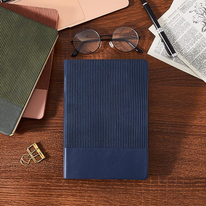 Lined Journal Notebook for Work College Ruled Note Book 5.79"x8.27"A5 PU Leather Daily Journaling 216 Pages for Women Men Writing Home School Supplies Business (Dark Green)