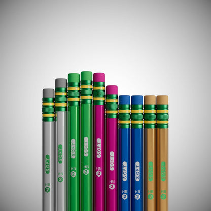 Ticonderoga Wooden Pencils, Pre-Sharpened, 2 HB Soft, Pastel Colors, 18 Count