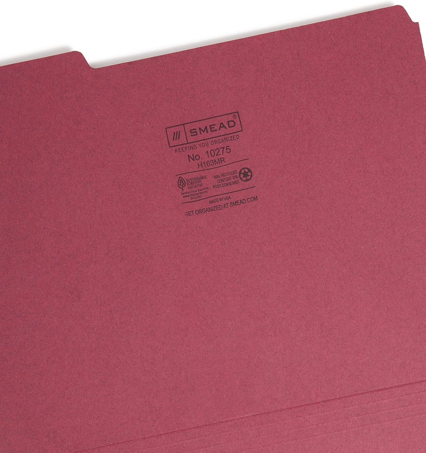 Smead Interior File Folder, 1/3-Cut Tab, Letter Size, Aqua, 100 per Box, Expandable File Folders for Filing Cabinet
