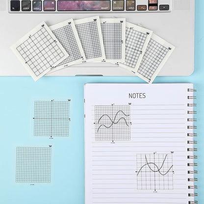 Mr. Pen- Transparent Graph Sticky Notes, 3x3 Inch, 6 Pads, 50 Sheets/Pad, 6 Grid Designs, Square Graph Paper Notes & Fineliner, Waterproof Grid Sticky Note Pads for Math, Study, Journals, Planners