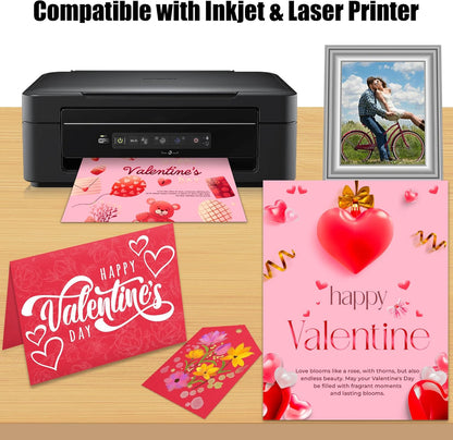 25 Sheets Black Cardstock Paper 8.5'' x 11'', 250gsm/92lb Thick Paper for Scrapbook, Invitations, Printing and DIY Cards