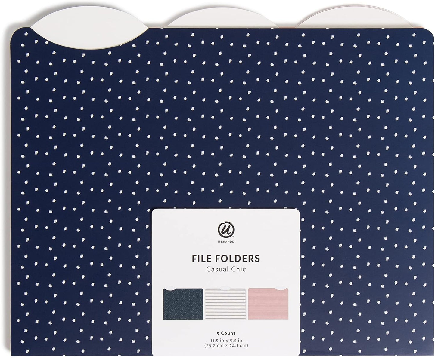 U Brands Fashion File Folders, 9 Count, 1/3-Cut Tabs in Assorted Positions, Letter Size, Office Supplies (Moroccan)