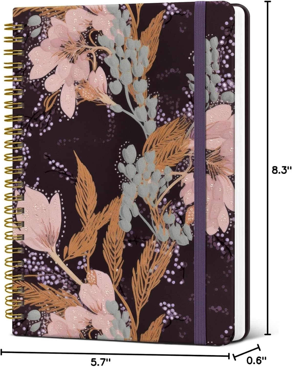 ZOTIA Lined Spiral Journal Notebook for Women, A5 College Ruled Journals for Writing, Hardcover Notebooks for Work, Note taking and Office School Supplies,140 Pages - Yellow