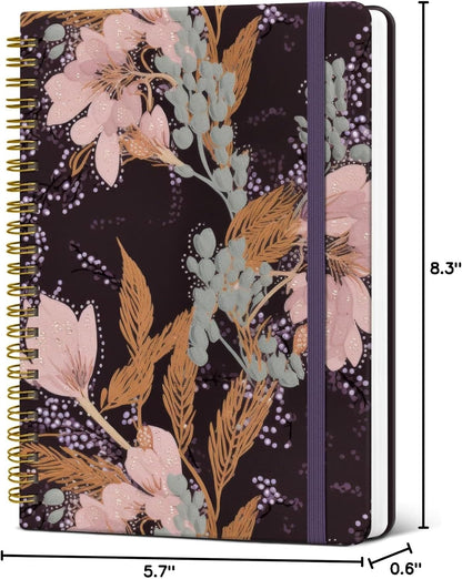 ZOTIA Lined Spiral Journal Notebook for Women, A5 College Ruled Journals for Writing, Hardcover Notebooks for Work, Note taking and Office School Supplies,140 Pages - Yellow