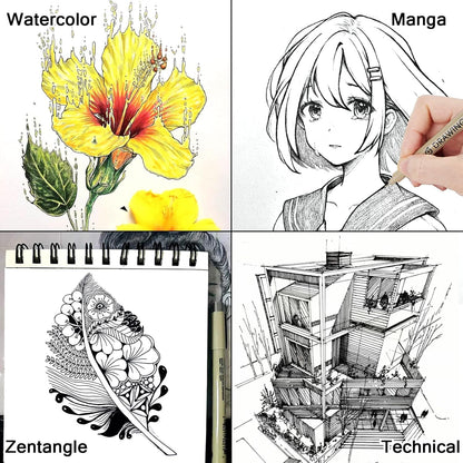 Muchcute Extra Fine Point Writing Pens:6 Black 0.25mm Ultra Thin Micron Pen 01 No Bleed Bible Journaling Study Supplies Annotation Smooth Waterproof Micro Line Tip Fineliner Gel Felt Ink Markers Stuff