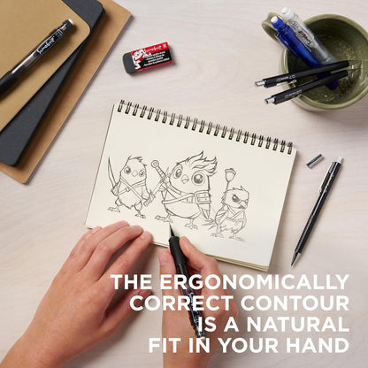 SAKURA SumoGrip Pencil with Comfort Grip - 0.9 mm Ergonomic Mechanical Pencil - Clear - 3 Pack