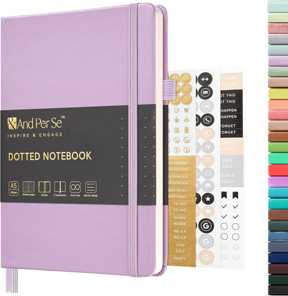 &And Per Se Lined Journal Notebook, 160 Pages, A5 5.7 x 8 inches College Ruled Thick Paper Notebook Journals for Writing, Hardcover Notebooks for Women Men Office School (1 Pack, Green) - Colors A