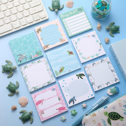 9 Pads Wildflower Sticky Notes 3x3 Inch Cute Self Stick Notepads Notes Adhesive Memo Pad Office Decor Gifts for Students School Teacher Meeting Office Supplies