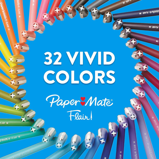 Paper Mate Flair Felt Tip Pens, Medium Point (0.7mm), Red, 4 Count
