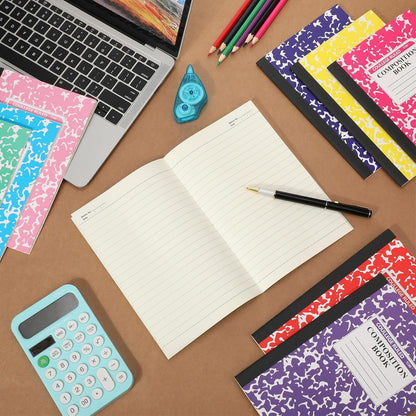 Fainne 12 Pack A5 Composition Notebooks Bulk College Ruled Composition Notebook College Ruled Notebooks Marble Covers Notebook for Student Classroom Office Supplies 8.2 x 5.5(Blue)