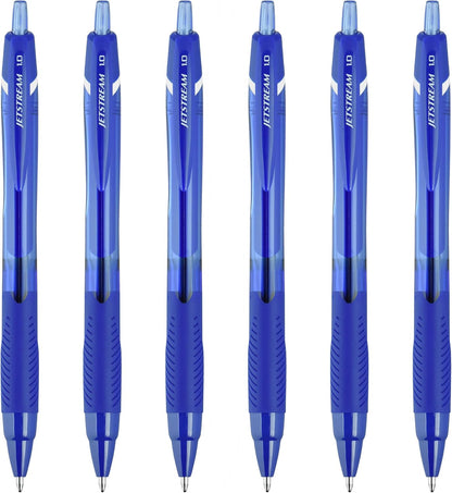 Uni-Ball Jetstream Elements Ballpoint Pen, Medium Point (1.0mm), Blue Ink, 6 Pens