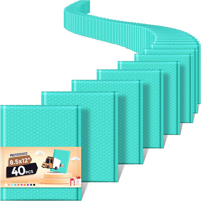 Metronic Bubble Mailers 8.5x12" 40 Pack Black Padded Envelopes Usable Size 8.5 x 11" Strong Adhesion Bubble Envelopes Medium Mailing Envelopes Bubble Padded for Small Business Shipping Books Clothes