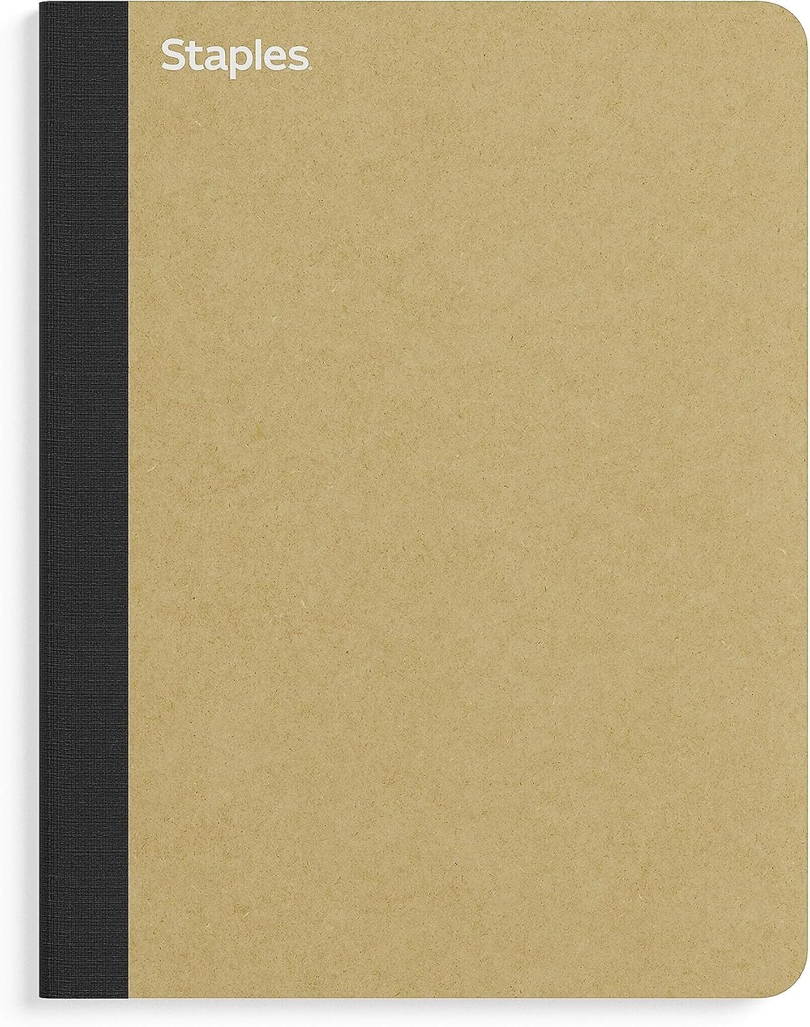 STAPLES Premium Composition Notebook, 7.5” x 9.75”, Wide Ruled, 100 Sheets, Brown, 3‑Pack