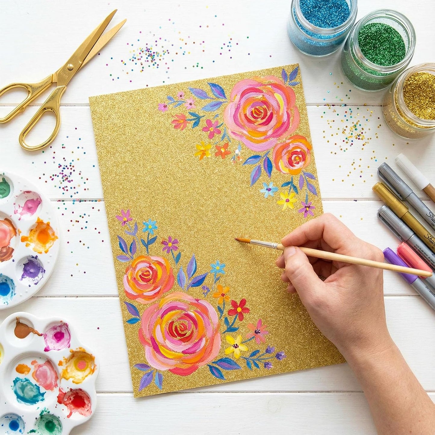 BOOKNOW 27 Sheets Silver Glitter Cardstock, 8.27" x 11.7" (A4 Size) Heavyweight Sparkle Paper, 250GSM/92LB Glitter Paper for Wedding Invitations, Scrapbooking, Card Making, DIY Cake Toppers