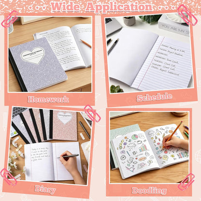 6 Pack Marble Composition Notebook Wide Ruled Preppy Composition Notebooks,Back to School Coquette Aesthetic Notebooks Perfect-bound 80 Pages (40 Sheets) 9.75x7.5 Inches
