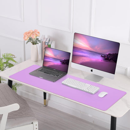 Large Desk Mat 47.2" x 17" Leather Desk Pad Protector with Natural Cork & PU Leather, Non-Slip Office Desk Mat, Large Mouse Pad, Waterproof Desk Blotter pad for Office&Home(Black)