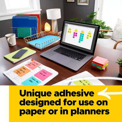 Post-it Pop-up Notes, 12 Sticky Note Pads, 3 x 3 in., School Supplies, Office Products, Accordion Sticky Notes Work with Pop-Up Note Dispenser, Poptimistic Collection