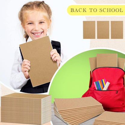 Handepo 100 Pack A5 Composition Notebooks 72 Pages/36 Sheets Ruled Lined Composition Kraft Notebooks Bulk Soft Cover Journals Travel Memo for Students Classroom Office Supplies(a5, Colourful)