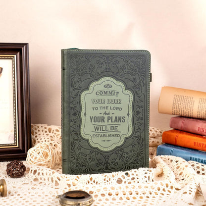 MINICAGIE Journal Notebook for Men Women Gifts Hardcover Leather Mens Journals for Writing 288 Pages 100 Gsm Paper Thick Journaling Notebooks for Work Diary, 5.7x8.3 In, Blue