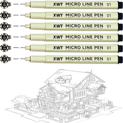 12+1 Fineliner Drawing Art Pens, Black Waterproof Pigment Ink Set for Artists, Sketching, Manga, Watercolor, Calligraphy, and Detail Outlining Archival Quality Inking Markers