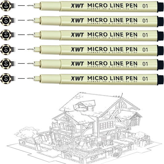 12+1 Fineliner Drawing Art Pens, Black Waterproof Pigment Ink Set for Artists, Sketching, Manga, Watercolor, Calligraphy, and Detail Outlining Archival Quality Inking Markers