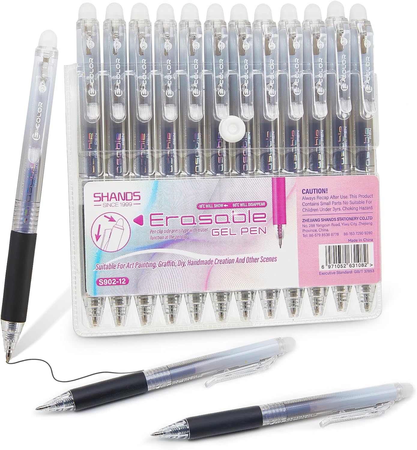 Retractable Erasable Gel Pens Clicker,Fine Point 0.7mm Smooth Writing Pens,Cute Pens For Writing Journaling Taking Notes School Office Home. (12 Colors)