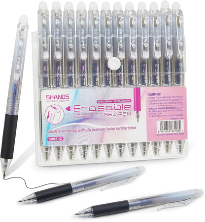 Retractable Erasable Gel Pens Clicker,Fine Point 0.7mm Smooth Writing Pens,Cute Pens For Writing Journaling Taking Notes School Office Home. (12 Colors)
