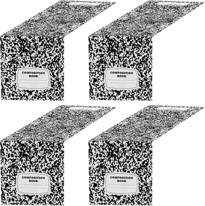 Breling 4 Pcs Preschool Graduation Decorations Table Runner Kindergarten Graduation Tablecloth Composition Pencil Crayon Ruler Notebook Table Runner for School Dining Room Classroom Party Decoration