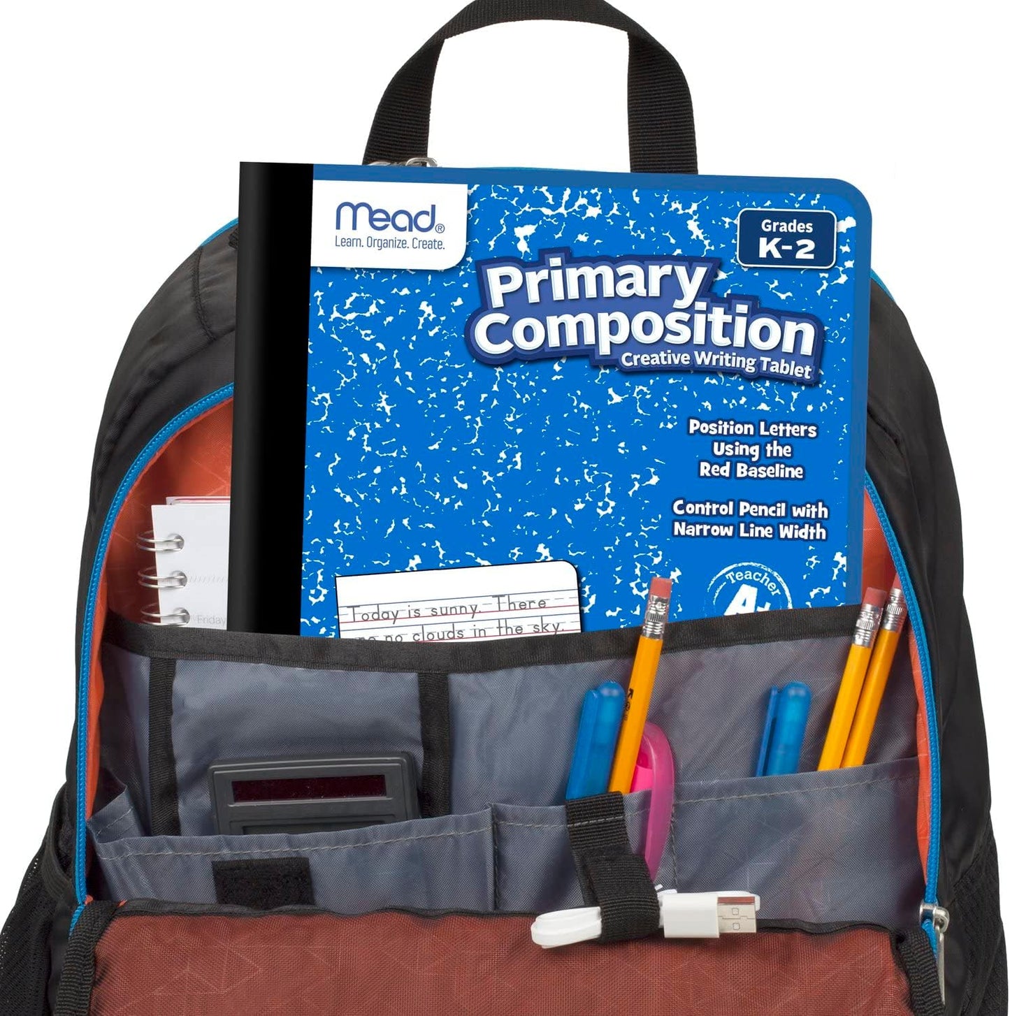 Mead Primary Composition Book, Primary Ruled Journal, Grades K-2, 7-1/2" x 9-3/4", 100 Sheets, Blue Marble (09902)