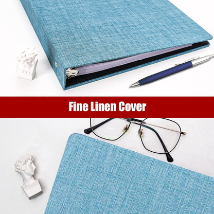 Vienrose 3 Ring Binder 1 Inch Round Rings with Linen Fabric Cover, Fits 8.5 x 11 Inch Paper, Durable Organizer for School, Office, Home, Recipes, Grey