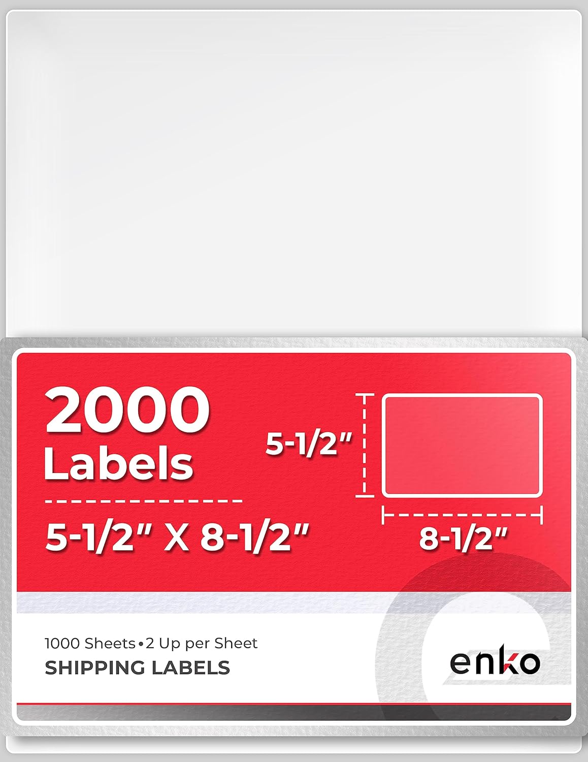 enKo 1 x 2-5/8 Inch 30 Up Return Mailing Address Labels White Printable FBA Labels (100 Sheets, 3000 Labels)