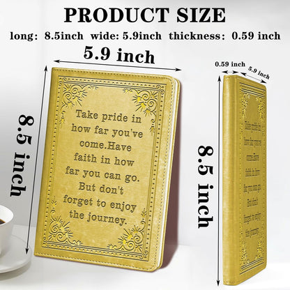 Inspirational Gift Appreciate Lined Journal Notebook Graduation Gift Take Pride In How Far You've Come Writing Notebook Encouragement Gift,1 Pack (Yellow),(Take pride-Yellow)