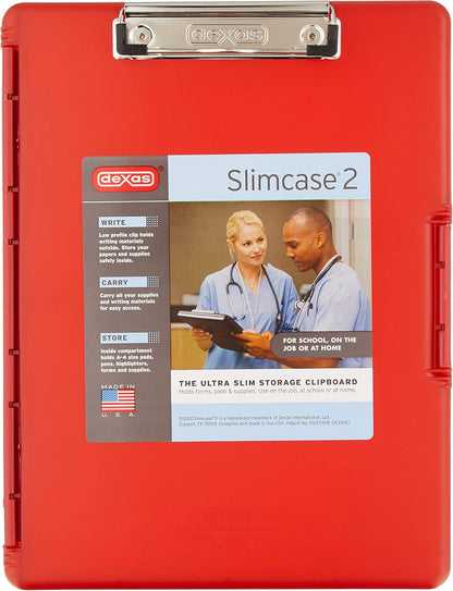 Dexas Slimcase 2 Plastic Clipboard with Storage and Side Opening, Black, Office Supplies Clipboards to Organize, Carry and Store, A4 Holder, Style and Functionality Nursing Clipboards