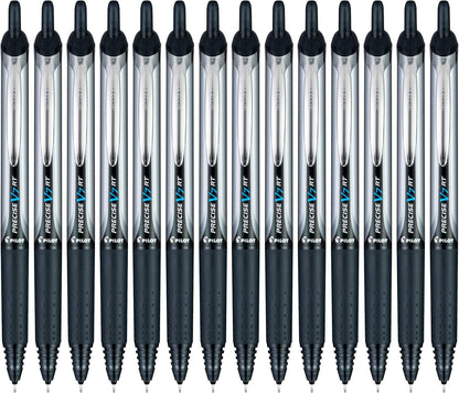 Pilot Precise V7 RT Refillable & Retractable Liquid Ink Rollerball Pens, Black Ink Pens, Fine Point (0.7 mm), 14-Pack - Ideal for School, Journaling, and Office Writing