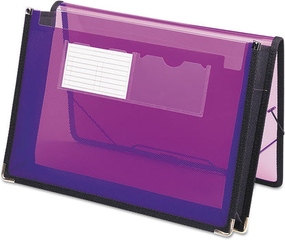 Smead Poly File Wallet with Closure, 2-1/4" Expansion, Flap and Cord, Translucent, Letter Size, Purple (71952)