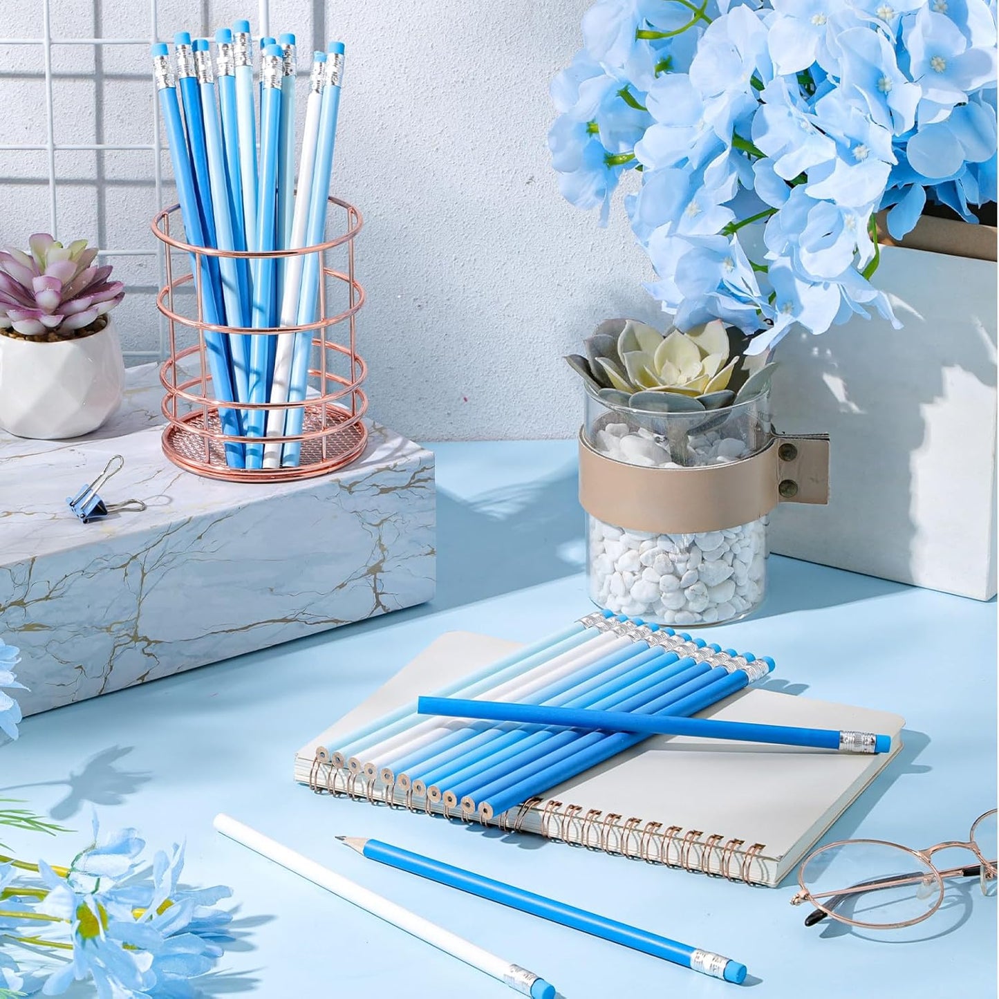 24 Pcs Round Pencils with Eraser 2 HB Cute Pencils Bulk for School Graphite Wood Color Unsharpened Pencil for Drawing Sketching Wedding School Teacher Supplies Student Reward