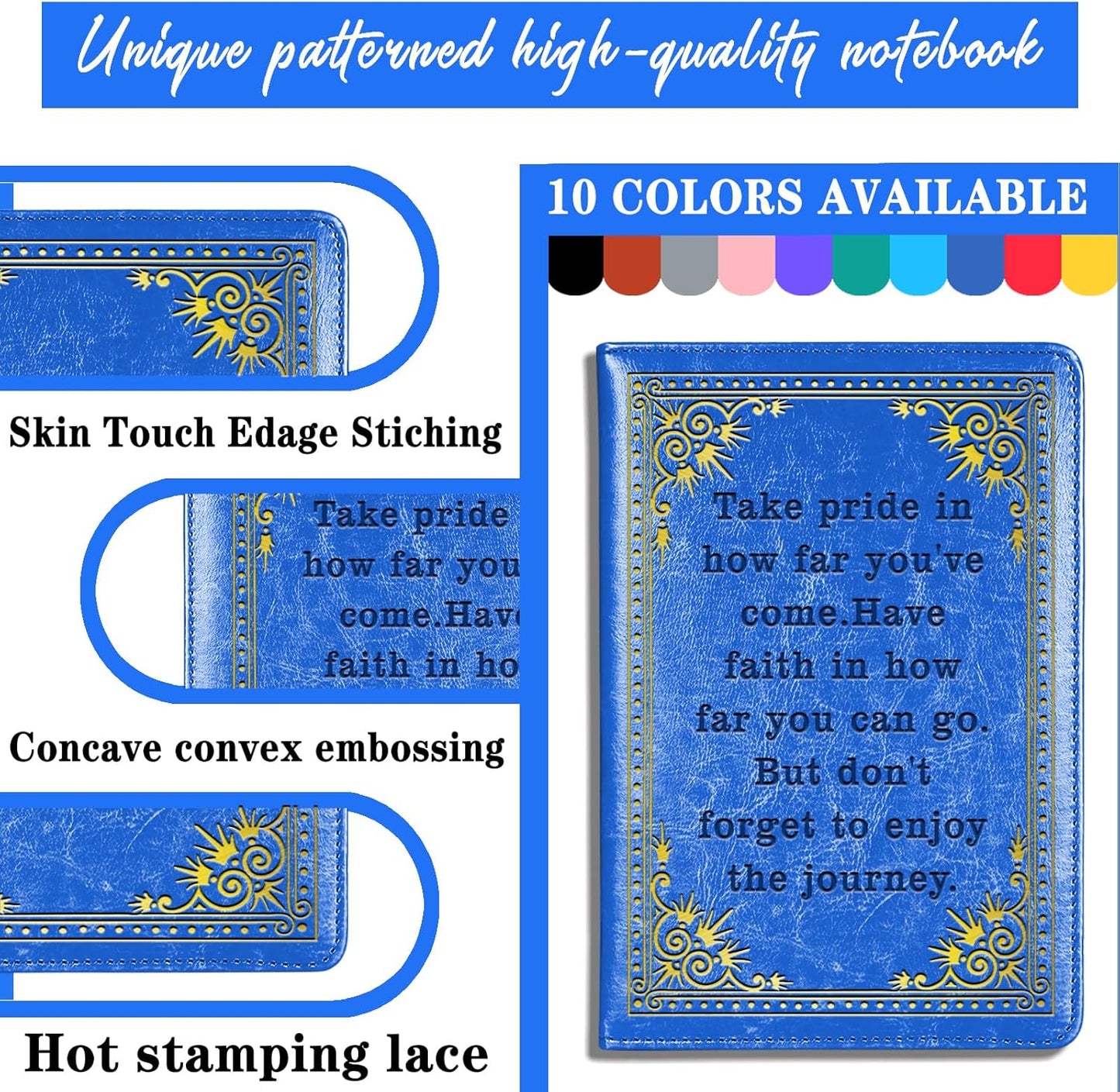 Inspirational Gift Appreciate Lined Journal Notebook Graduation Gift Take Pride In How Far You've Come Writing Notebook Encouragement Gift,1 Pack (Yellow),(Take pride-Yellow)