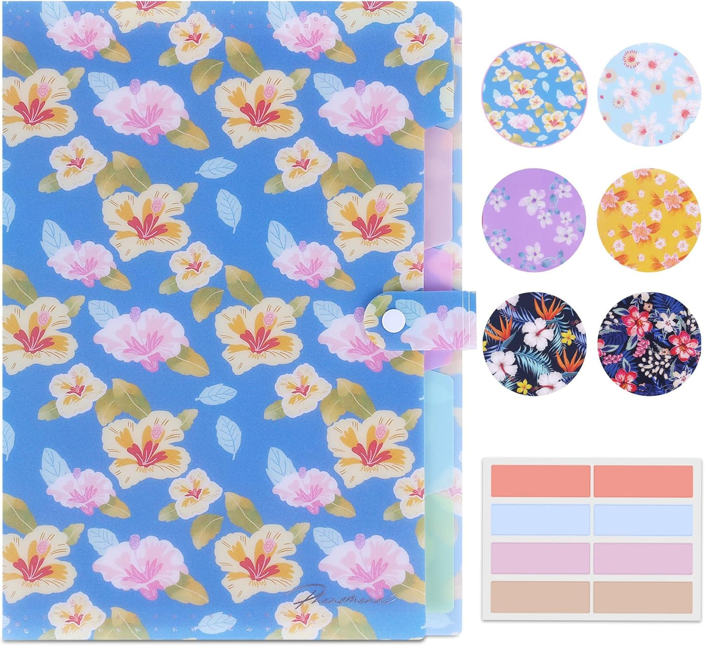 Forest Series Expanding File Folder Stylish Funky Cute Retro Document Organizer with Natural Scenes for Students,Teachers & Freelancers - Blue Butterfly